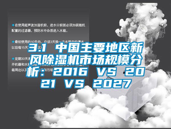 3.1 中國主要地區(qū)新風(fēng)除濕機(jī)市場規(guī)模分析:2016 VS 2021 VS 2027