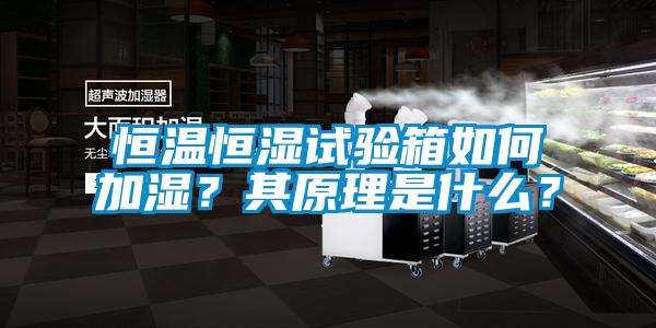 恒溫恒濕試驗箱如何加濕?其原理是什么?